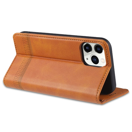 AZNS Magnetic Calf Texture Horizontal Flip Leather Case with Card Slots & Holder & Wallet For iPhone 13 Pro(Light Brown)-garmade.com