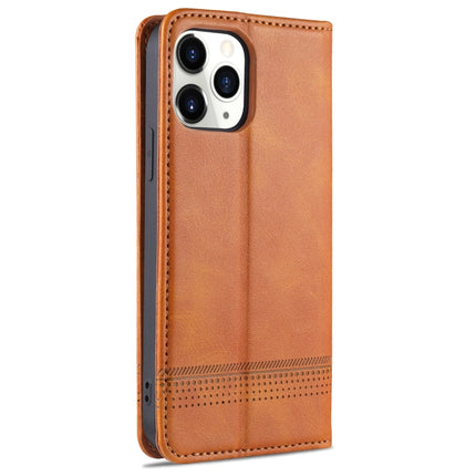 AZNS Magnetic Calf Texture Horizontal Flip Leather Case with Card Slots & Holder & Wallet For iPhone 13 Pro Max(Light Brown)-garmade.com