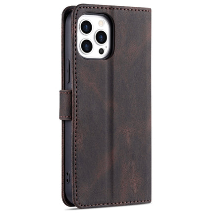 AZNS Dream Second Generation Skin Feel PU+TPU Horizontal Flip Leather Case with Holder & Card Slots & Wallet For iPhone 13 Pro(Coffee)-garmade.com