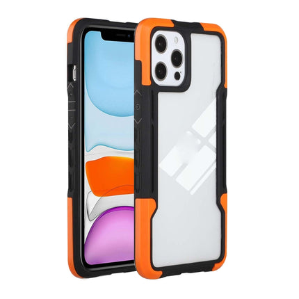 TPU + PC + Acrylic 3 in 1 Shockproof Protective Case For iPhone 13 Pro(Orange)-garmade.com