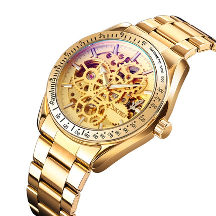 SKMEI 9194 Men Mechanical Gear Dial Automatic Mechanical Watch(Gold)-garmade.com