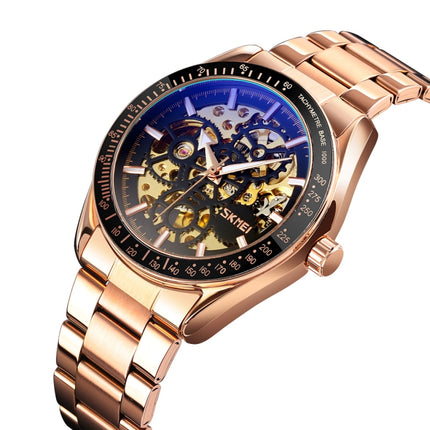 SKMEI 9194 Men Mechanical Gear Dial Automatic Mechanical Watch(Rose Gold)-garmade.com