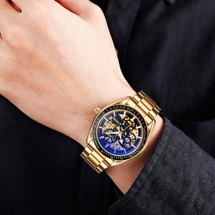 SKMEI 9194 Men Mechanical Gear Dial Automatic Mechanical Watch(Gold)-garmade.com