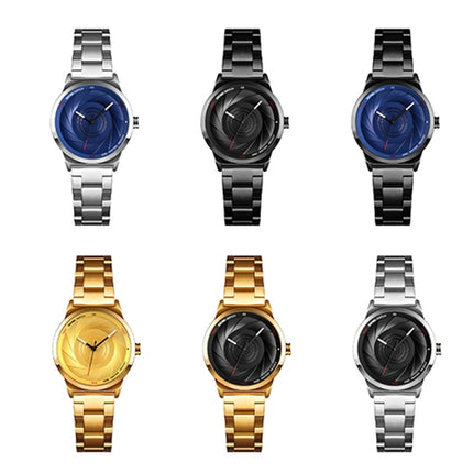 SKMEI 9210 Ladies Business Watch Simple 3D Dial Quartz Watch(Black Blue)-garmade.com