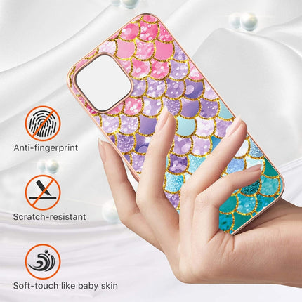 Electroplating Pattern IMD TPU Shockproof Case For iPhone 13 mini(Colorful Scales)-garmade.com