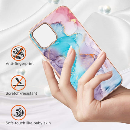 Electroplating Pattern IMD TPU Shockproof Case For iPhone 13 mini(Milky Way Blue Marble)-garmade.com