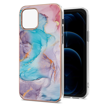 Electroplating Pattern IMD TPU Shockproof Case For iPhone 13(Milky Way Blue Marble)-garmade.com