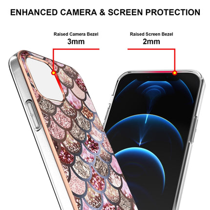 Electroplating Pattern IMD TPU Shockproof Case For iPhone 13 Pro Max(Pink Scales)-garmade.com