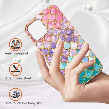 Electroplating Pattern IMD TPU Shockproof Case For iPhone 13 Pro Max(Colorful Scales)-garmade.com