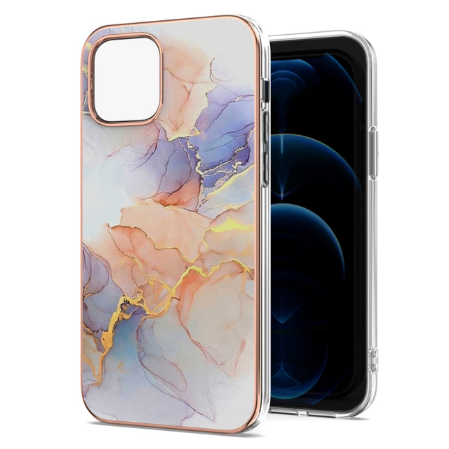 Electroplating Pattern IMD TPU Shockproof Case For iPhone 13 Pro Max(Milky Way White Marble)-garmade.com