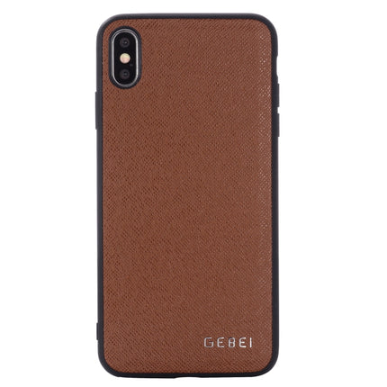 For iPhone 11 GEBEI Full-coverage Shockproof Leather Protective Case(Brown)-garmade.com