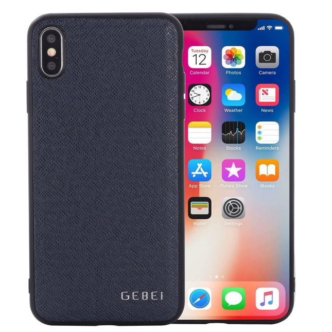 For iPhone 11 GEBEI Full-coverage Shockproof Leather Protective Case(Blue)-garmade.com