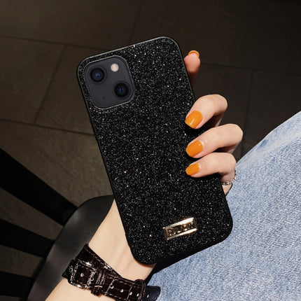 SULADA Shockproof TPU + Handmade Leather Case For iPhone 13 mini(Black)-garmade.com