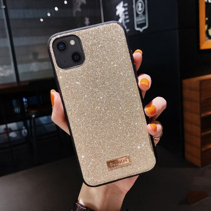 SULADA Shockproof TPU + Handmade Leather Case For iPhone 13 mini(Gold)-garmade.com