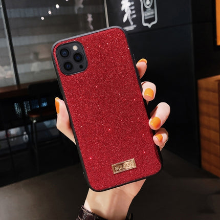 SULADA Shockproof TPU + Handmade Leather Case For iPhone 13 Pro Max(Red)-garmade.com