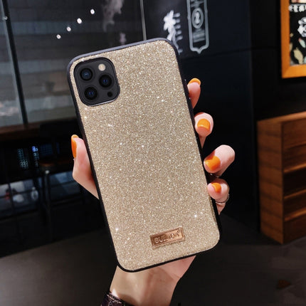 SULADA Shockproof TPU + Handmade Leather Case For iPhone 13 Pro Max(Gold)-garmade.com