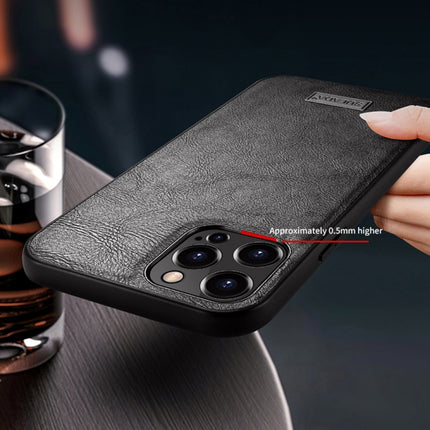 SULADA Shockproof TPU + Handmade Leather Protective Case For iPhone 13 mini(Red)-garmade.com