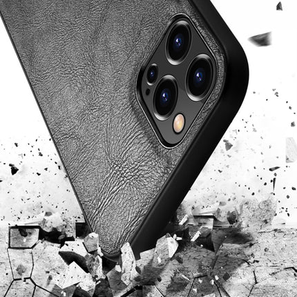 SULADA Shockproof TPU + Handmade Leather Protective Case For iPhone 13(Blue)-garmade.com