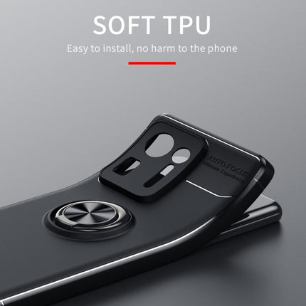 For Xiaomi Mix 4 Metal Ring Holder 360 Degree Rotating TPU Case(Black+Rose Gold)-garmade.com