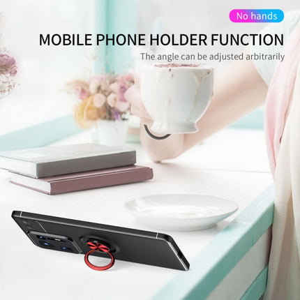 For Xiaomi Mix 4 Metal Ring Holder 360 Degree Rotating TPU Case(Black+Red)-garmade.com