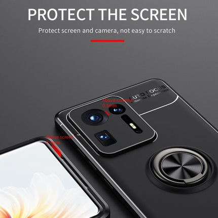 For Xiaomi Mix 4 Metal Ring Holder 360 Degree Rotating TPU Case(Black+Red)-garmade.com