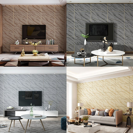 3D Striped Texture Wallpaper Non-woven Deerskin Velvet Marble Thickened Wallpaper, Size:53x950cm(Dark Grey)-garmade.com