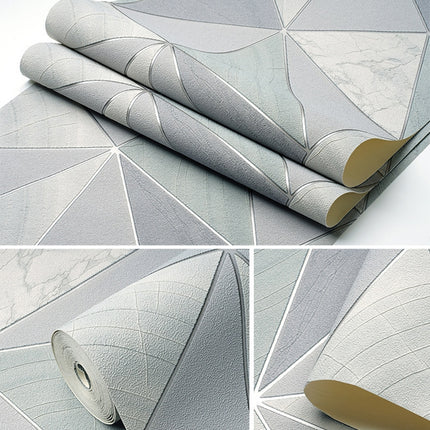 Home Geometric Wallpaper Deerskin Velvet Non-self-adhesive Thickened Wallpaper, Size:53x1000cm(Light Grey)-garmade.com