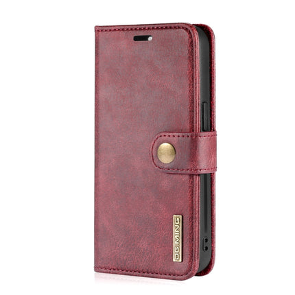 DG.MING Crazy Horse Texture Flip Detachable Magnetic Leather Case with Holder & Card Slots & Wallet For iPhone 13 mini(Red)-garmade.com