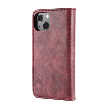 DG.MING Crazy Horse Texture Flip Detachable Magnetic Leather Case with Holder & Card Slots & Wallet For iPhone 13 mini(Red)-garmade.com