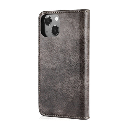 DG.MING Crazy Horse Texture Flip Detachable Magnetic Leather Case with Holder & Card Slots & Wallet For iPhone 13(Grey)-garmade.com