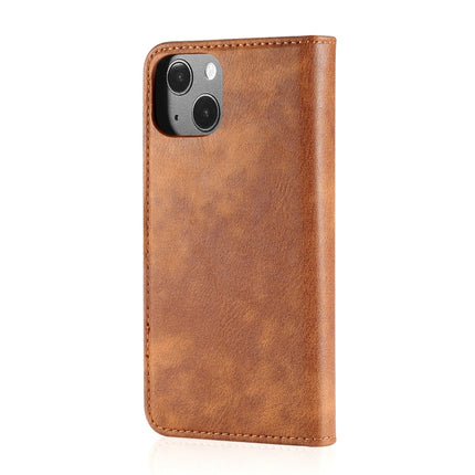 DG.MING Crazy Horse Texture Flip Detachable Magnetic Leather Case with Holder & Card Slots & Wallet For iPhone 13(Brown)-garmade.com