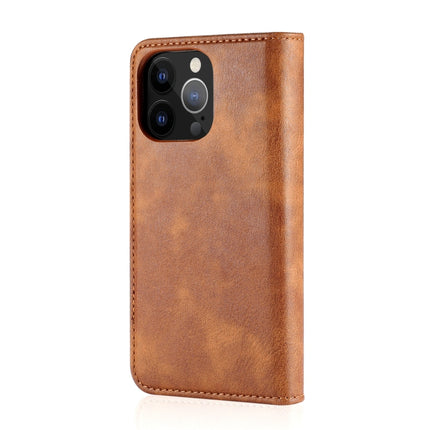 DG.MING Crazy Horse Texture Flip Detachable Magnetic Leather Case with Holder & Card Slots & Wallet For iPhone 13 Pro Max(Brown)-garmade.com