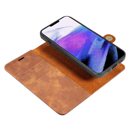 DG.MING Crazy Horse Texture Flip Detachable Magnetic Leather Case with Holder & Card Slots & Wallet For iPhone 13 Pro Max(Brown)-garmade.com