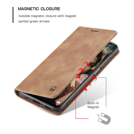 CaseMe 013 Multifunctional Horizontal Flip Leather Case with Holder & Card Slot & Wallet For Xiaomi Redmi Note 10 5G(Brown)-garmade.com