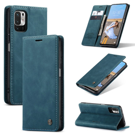 CaseMe 013 Multifunctional Horizontal Flip Leather Case with Holder & Card Slot & Wallet For Xiaomi Redmi Note 10 5G(Blue)-garmade.com