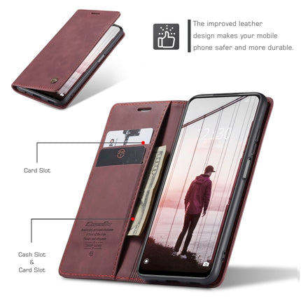 CaseMe 013 Multifunctional Horizontal Flip Leather Case with Holder & Card Slot & Wallet For Xiaomi Redmi Note 10 5G(Wine Red)-garmade.com