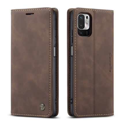 CaseMe 013 Multifunctional Horizontal Flip Leather Case with Holder & Card Slot & Wallet For Xiaomi Redmi Note 10 5G(Coffee)-garmade.com