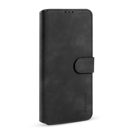 DG.MING Retro Oil Side Horizontal Flip Leather Case with Holder & Card Slots & Wallet For iPhone 13 mini(Black)-garmade.com