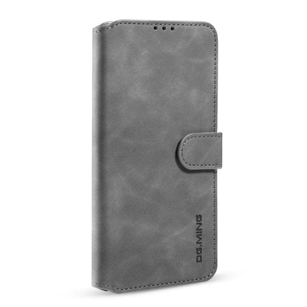 DG.MING Retro Oil Side Horizontal Flip Leather Case with Holder & Card Slots & Wallet For iPhone 13(Grey)-garmade.com