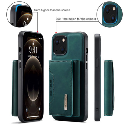 DG.MING M2 Series 3-Fold Card Bag + Magnetic Shockproof Case with Wallet & Holder Function For iPhone 13(Green)-garmade.com