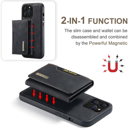 DG.MING M2 Series 3-Fold Card Bag + Magnetic Shockproof Case with Wallet & Holder Function For iPhone 13 Pro(Black)-garmade.com