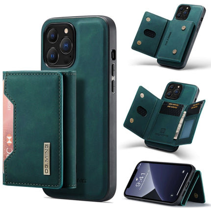 DG.MING M2 Series 3-Fold Card Bag + Magnetic Shockproof Case with Wallet & Holder Function For iPhone 13 Pro(Green)-garmade.com