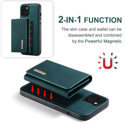 DG.MING M1 Series 3-Fold Multi Card Wallet + Magnetic Shockproof Case with Holder Function For iPhone 13 mini(Green)-garmade.com