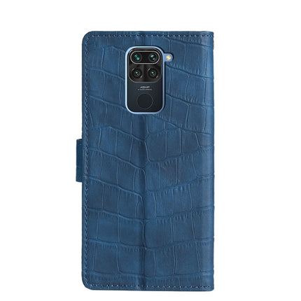 Skin Feel Crocodile Texture Magnetic Clasp Horizontal Flip PU Leather Case with Holder & Card Slots & Wallet For Xiaomi Redmi Note 9(Blue)-garmade.com