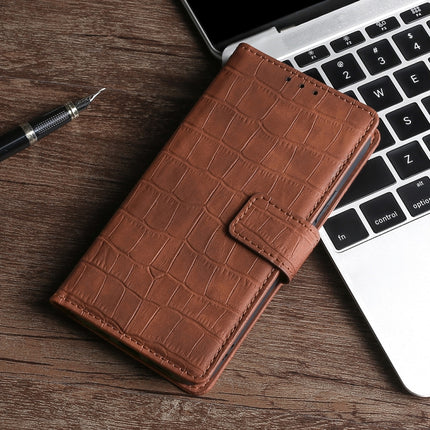 Skin Feel Crocodile Texture Magnetic Clasp Horizontal Flip PU Leather Case with Holder & Card Slots & Wallet For Xiaomi Redmi Note 9(Brown)-garmade.com