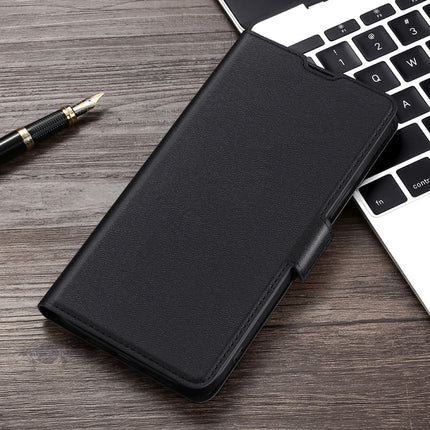 For Xiaomi Redmi Note 9 4G Ultra-thin Voltage Side Buckle PU + TPU Horizontal Flip Leather Case with Holder & Card Slot(Black)-garmade.com