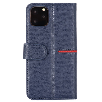 For iPhone 11 Pro GEBEI Top-grain Leather Horizontal Flip Protective Case with Holder & Card Slots & Wallet & Photo Frame(Blue)-garmade.com