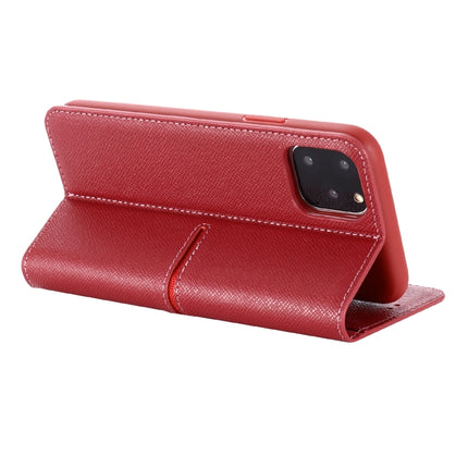 For iPhone 11 Pro GEBEI Top-grain Leather Horizontal Flip Protective Case with Holder & Card Slots & Wallet & Photo Frame(Red Wine)-garmade.com