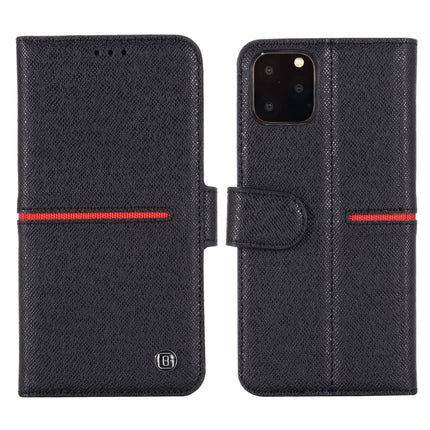 For iPhone 11 GEBEI Top-grain Leather Horizontal Flip Protective Case with Holder & Card Slots & Wallet & Photo Frame(Black)-garmade.com