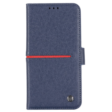 For iPhone 11 GEBEI Top-grain Leather Horizontal Flip Protective Case with Holder & Card Slots & Wallet & Photo Frame(Blue)-garmade.com